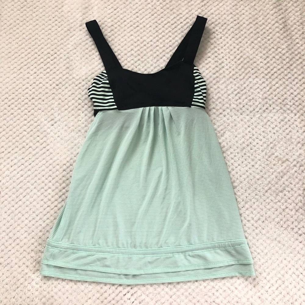 Lululemon Rest Less Tank in Mint and Black